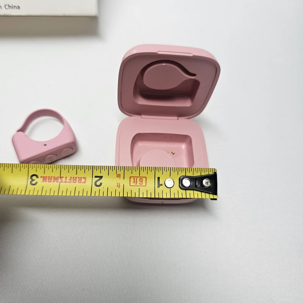 Pink Wireless Scrolling Ring with Charging Case